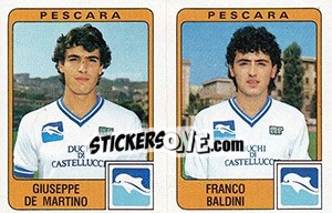 Sticker Giuseppe De Martino / Franco Baldini - Calciatori 1984-1985 n. 445 - Panini