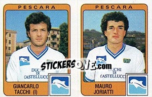 Sticker Giancarlo Tacchi / Mauro Joriatti - Calciatori 1984-1985 n. 446 - Panini