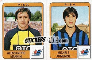 Sticker Alessandro Mannini / Michele Armenise - Calciatori 1984-1985 - Panini