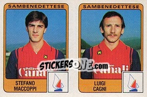 Sticker Stefano Maccoppi / Luigi Cagni - Calciatori 1984-1985 - Panini