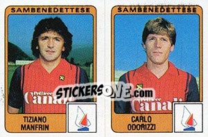 Cromo Tiziano Manfrin / Carlo Odorizzi - Calciatori 1984-1985 - Panini