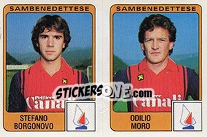 Sticker Stefano Borgonovo / Odilio Moro - Calciatori 1984-1985 - Panini