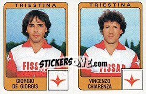 Cromo Giorgio De Giorgis / Vincenzo Chiarenza - Calciatori 1984-1985 - Panini