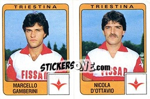 Sticker Marcello Gamberini / Nicola D'Ottavio - Calciatori 1984-1985 n. 485 - Panini