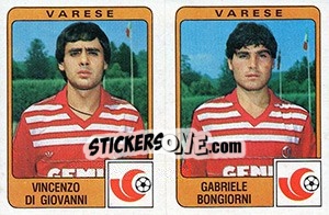 Cromo Vincenzo Di Giovanni / Gabriele Bongiorni - Calciatori 1984-1985 - Panini