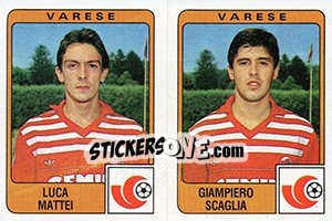 Sticker Luca Mattei / Giampiero Scaglia - Calciatori 1984-1985 - Panini