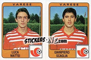 Sticker Luca Mattei / Giampiero Scaglia - Calciatori 1984-1985 n. 494 - Panini