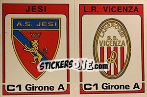 Sticker Scudetto Jesi / L.R. Vicenza - Calciatori 1984-1985 n. 497 - Panini