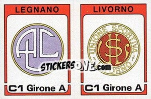 Cromo Scudetto Legnano / Livorno - Calciatori 1984-1985 - Panini