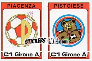 Sticker Scudetto Piacenza / Pistoiese - Calciatori 1984-1985 n. 502 - Panini