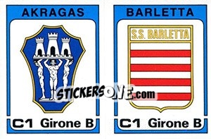 Sticker Scudetto Akragas / Barletta - Calciatori 1984-1985 n. 522 - Panini
