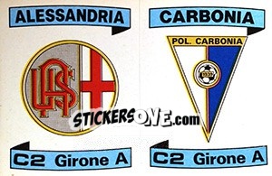 Sticker Scudetto Alessandria / Carbonia - Calciatori 1984-1985 - Panini