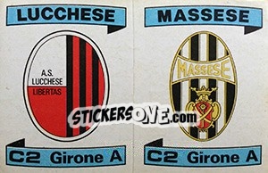 Sticker Scudetto Lucchese / Massese - Calciatori 1984-1985 n. 552 - Panini
