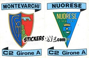 Sticker Scudetto Montevarchi / Nuorese - Calciatori 1984-1985 n. 553 - Panini