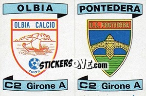 Cromo Scudetto Olbia / Pontedera - Calciatori 1984-1985 - Panini