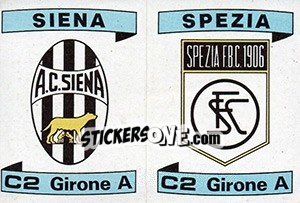 Sticker Scudetto Siena / Spezia - Calciatori 1984-1985 n. 556 - Panini