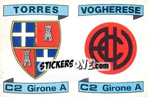 Sticker Scudetto Torres / Vogherese - Calciatori 1984-1985 n. 557 - Panini