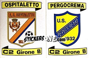 Cromo Scudetto Ospitaletto / Pergocrema - Calciatori 1984-1985 - Panini