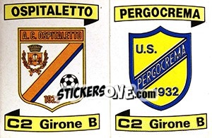 Sticker Scudetto Ospitaletto / Pergocrema - Calciatori 1984-1985 n. 562 - Panini