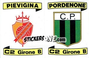 Sticker Scudetto Pievigina / Pordenone - Calciatori 1984-1985 - Panini