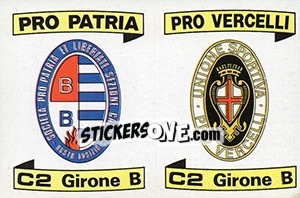 Sticker Scudetto Pro Patria / Pro Vercelli - Calciatori 1984-1985 - Panini