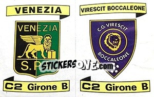 Sticker Scudetto Venezia / Virescit Boccaleone - Calciatori 1984-1985 - Panini