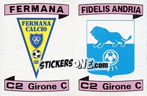 Sticker Scudetto Fermana / Fidelis Andria - Calciatori 1984-1985 n. 570 - Panini