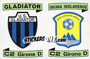 Figurina Scudetto Gladiator / Ischia Isolaverde - Calciatori 1984-1985 - Panini