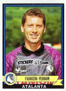 Sticker Fabrizio Ferron - Calciatori 1992-1993 n. 58 - Panini