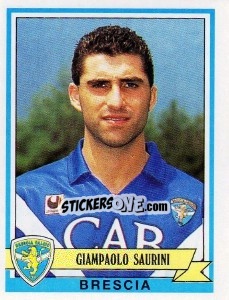 Sticker Giampaolo Saurini - Calciatori 1992-1993 n. 84 - Panini