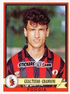 Sticker Gualtiero Grandini - Calciatori 1992-1993 n. 129 - Panini