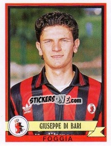 Sticker Giuseppe Di Bari - Calciatori 1992-1993 n. 132 - Panini
