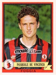Sticker Pasquale De Vincenzo - Calciatori 1992-1993 n. 136 - Panini