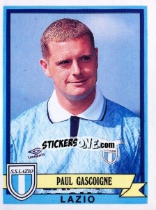 Cromo Paul Gascoigne - Calciatori 1992-1993 - Panini