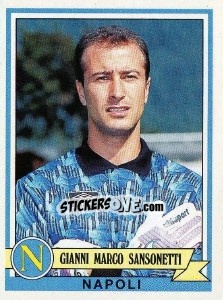 Sticker Gianni Marco Sansonetti - Calciatori 1992-1993 - Panini