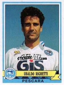 Sticker Ubaldo Righetti - Calciatori 1992-1993 n. 268 - Panini