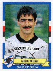 Sticker Giulio Nuciari - Calciatori 1992-1993 n. 308 - Panini