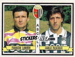 Cromo Fabrizio Lorieri / Carlo Pascucci - Calciatori 1992-1993 - Panini