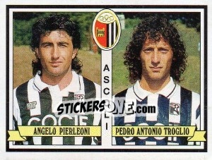Sticker Angelo Pierleoni / Pedro Antonio Troglio - Calciatori 1992-1993 n. 351 - Panini