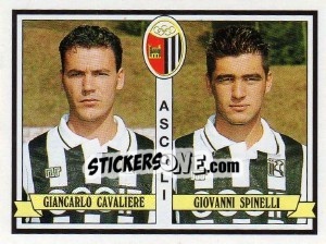 Sticker Giancarlo Cavaliere / Giovanni Spinelli - Calciatori 1992-1993 n. 354 - Panini