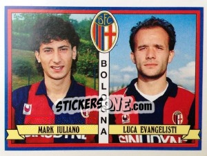 Sticker Mark Iuliano / Luca Evangelisti - Calciatori 1992-1993 n. 365 - Panini