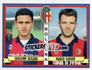 Sticker Giovanni Bucaro / Marco Baroni - Calciatori 1992-1993 n. 366 - Panini
