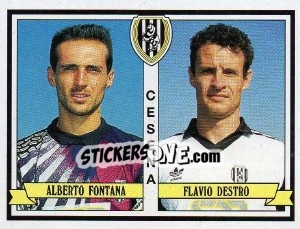 Sticker Alberto Fontana / Flavio Destro - Calciatori 1992-1993 n. 371 - Panini