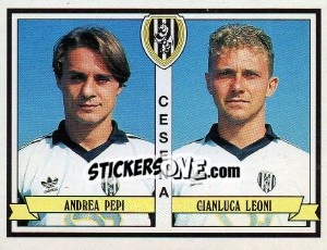 Cromo Andrea Pepi / Gianluca Leoni - Calciatori 1992-1993 - Panini