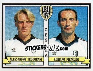 Sticker Alessandro Teodorani / Adriano Piraccini - Calciatori 1992-1993 - Panini