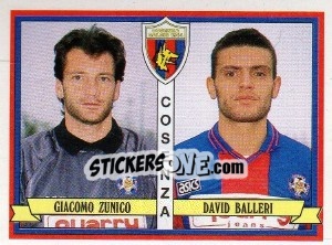 Figurina Giacomo Zunico / David Balleri - Calciatori 1992-1993 - Panini