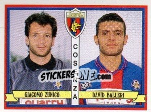 Sticker Giacomo Zunico / David Balleri - Calciatori 1992-1993 n. 379 - Panini