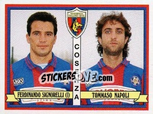 Sticker Ferdinando Signorelli / Tommaso Napoli - Calciatori 1992-1993 n. 381 - Panini
