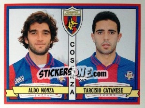 Sticker Aldo Monza / Tarcisio Catanese - Calciatori 1992-1993 n. 383 - Panini