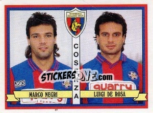 Sticker Marco Negri / Luigi De Rosa - Calciatori 1992-1993 n. 385 - Panini